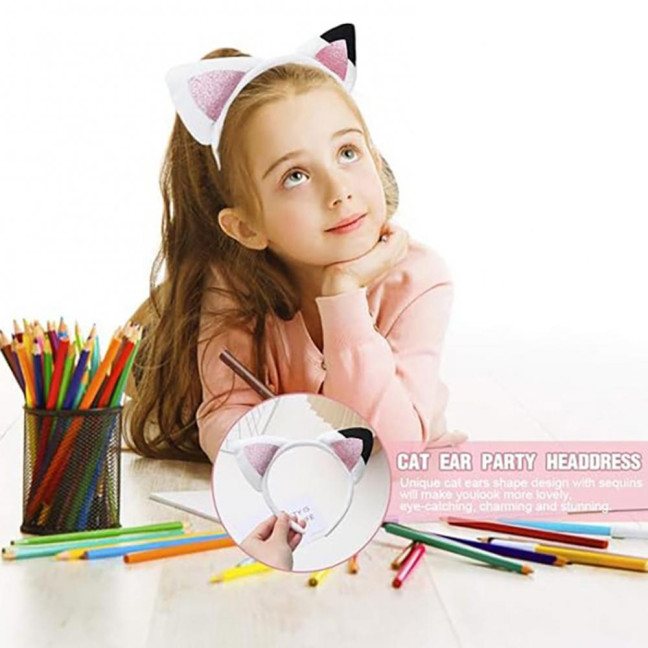 Cat Ears Hair Hoop Plush Sequins Cat Party Decoration Hairband Birthday Party Supplies Versatile Accessories Cat Ears Hair Hoop Plush Sequins Cat Party Decoration Hairband Birthday Party Supplies Versatile Accessories
