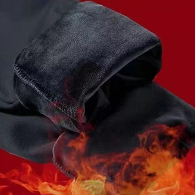 Winter Fall Men Sport Pants Loose Drawstring Elastic Waist Thick Plush Pockets Ankle-banded Solid Color Exercise Trousers Daily Wear Sweatpants