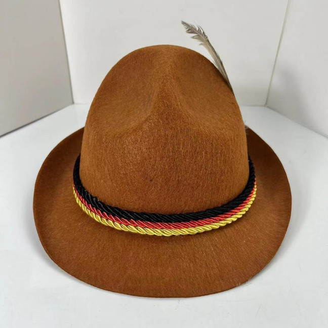 Top Hat Oktoberfest Fedora Retro Bavarian Style Unisex Cap with Feather And Rope Decor Holiday 1920s Themed Parties Cosplay Events Hat Top Hat Oktoberfest Fedora Retro Bavarian Style Unisex Cap with Feather And Rope Decor Holiday 1920s Themed Parties Cosplay Events Hat
