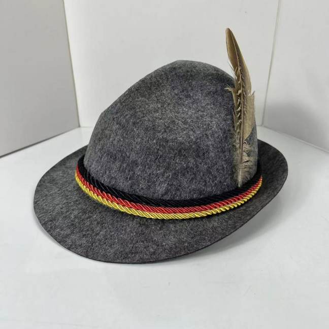 Top Hat Oktoberfest Fedora Retro Bavarian Style Unisex Cap with Feather And Rope Decor Holiday 1920s Themed Parties Cosplay Events Hat Top Hat Oktoberfest Fedora Retro Bavarian Style Unisex Cap with Feather And Rope Decor Holiday 1920s Themed Parties Cosplay Events Hat
