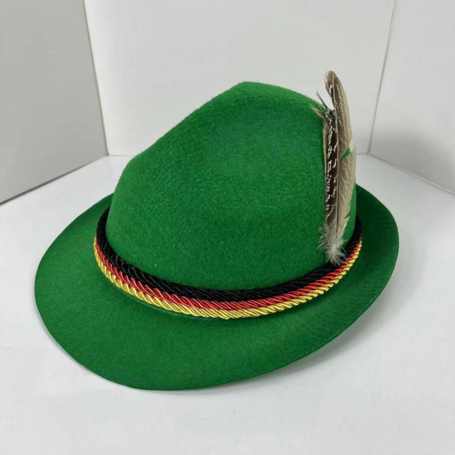 Top Hat Oktoberfest Fedora Retro Bavarian Style Unisex Cap with Feather And Rope Decor Holiday 1920s Themed Parties Cosplay Events Hat Top Hat Oktoberfest Fedora Retro Bavarian Style Unisex Cap with Feather And Rope Decor Holiday 1920s Themed Parties Cosplay Events Hat