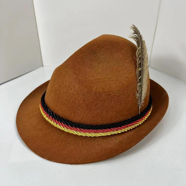 Top Hat Oktoberfest Fedora Retro Bavarian Style Unisex Cap with Feather And Rope Decor Holiday 1920s Themed Parties Cosplay Events Hat Top Hat Oktoberfest Fedora Retro Bavarian Style Unisex Cap with Feather And Rope Decor Holiday 1920s Themed Parties Cosplay Events Hat