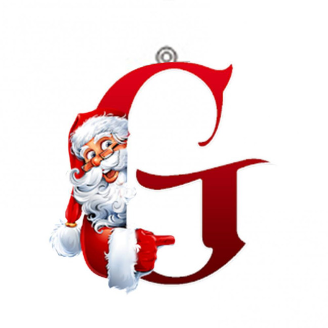 Christmas Ornaments Personalized 26 Letters Name Word Tree Hanging Ornaments Santa Monogram Alphabet Acrylic Pendant for Bag Tree Decor