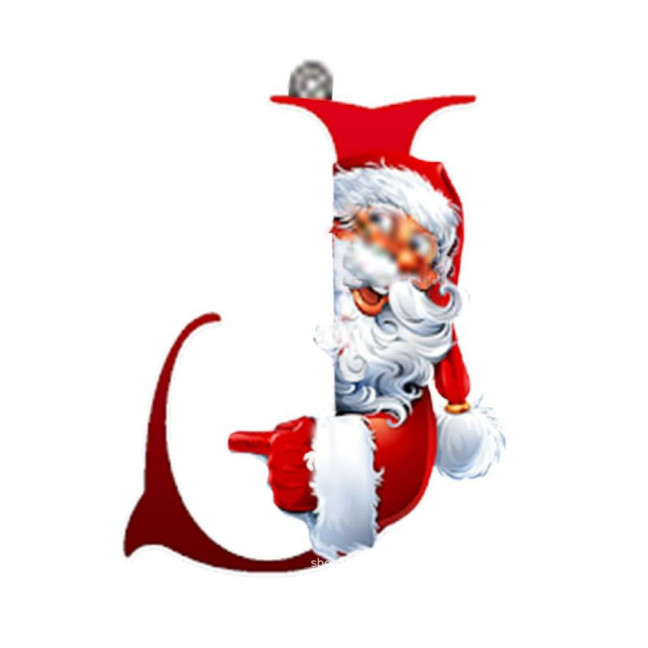 Christmas Ornaments Personalized 26 Letters Name Word Tree Hanging Ornaments Santa Monogram Alphabet Acrylic Pendant for Bag Tree Decor