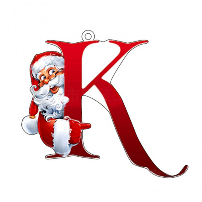 Christmas Ornaments Personalized 26 Letters Name Word Tree Hanging Ornaments Santa Monogram Alphabet Acrylic Pendant for Bag Tree Decor