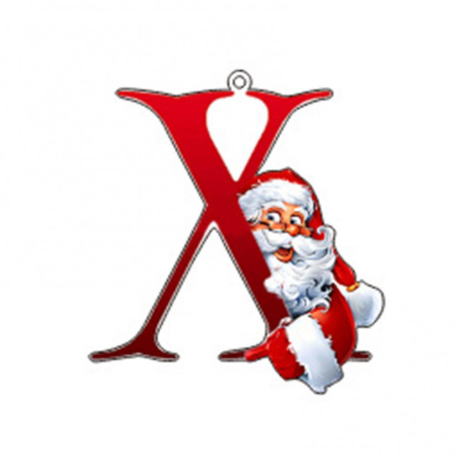 Christmas Ornaments Personalized 26 Letters Name Word Tree Hanging Ornaments Santa Monogram Alphabet Acrylic Pendant for Bag Tree Decor