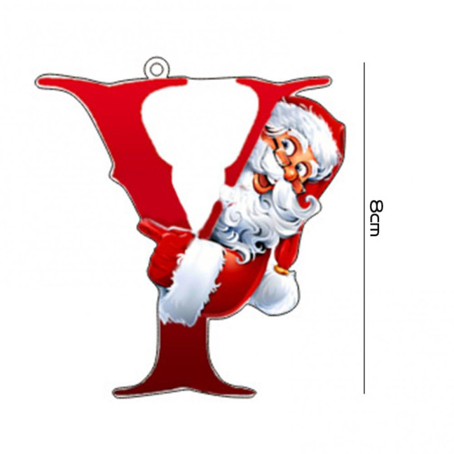 Christmas Ornaments Personalized 26 Letters Name Word Tree Hanging Ornaments Santa Monogram Alphabet Acrylic Pendant for Bag Tree Decor