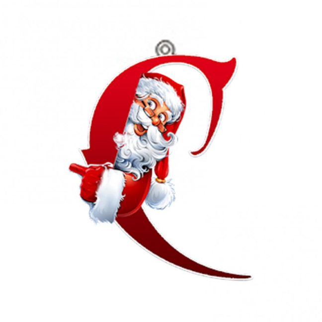 Christmas Ornaments Personalized 26 Letters Name Word Tree Hanging Ornaments Santa Monogram Alphabet Acrylic Pendant for Bag Tree Decor