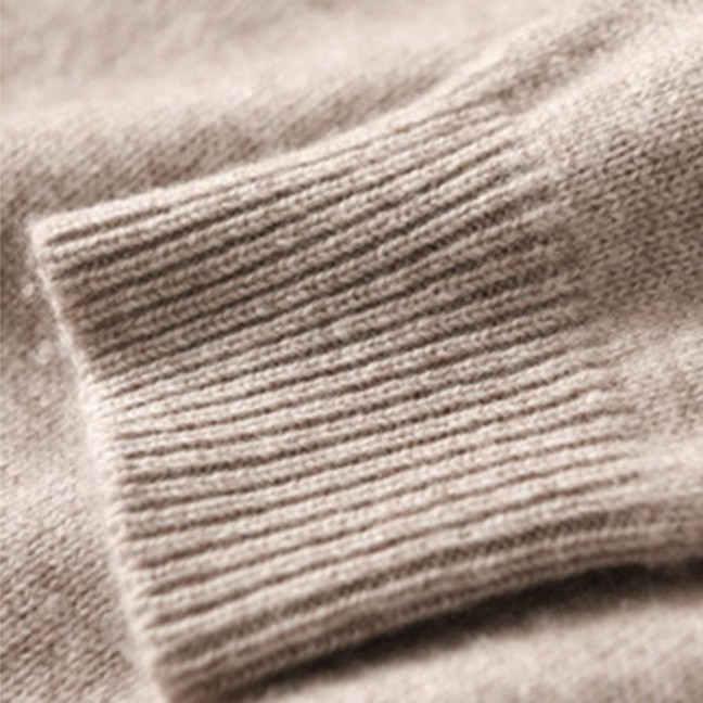 Women Sweater High Collar Long Sleeve Ribbed Trim Knitting Tops Solid Color Loose Fit Thickened Bottoming Tops