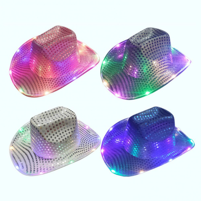LED Light-Up Cowboy Hat Retro Western Style Luminous 9 Color Available Christmas Party Nightclubs Performance Photo Prop Cap LED Light-Up Cowboy Hat Retro Western Style Luminous 9 Color Available Christmas Party Nightclubs Performance Photo Prop Cap