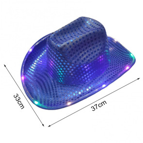 LED Light-Up Cowboy Hat Retro Western Style Luminous 9 Color Available Christmas Party Nightclubs Performance Photo Prop Cap