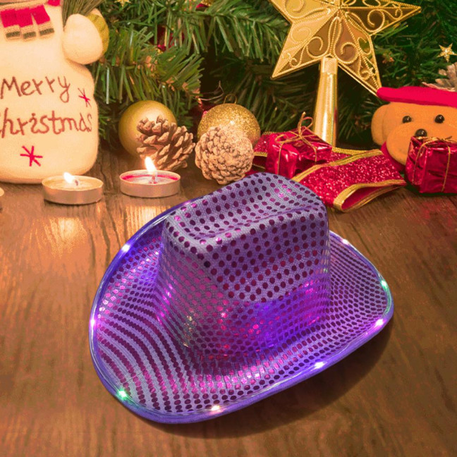 LED Light-Up Cowboy Hat Retro Western Style Luminous 9 Color Available Christmas Party Nightclubs Performance Photo Prop Cap LED Light-Up Cowboy Hat Retro Western Style Luminous 9 Color Available Christmas Party Nightclubs Performance Photo Prop Cap