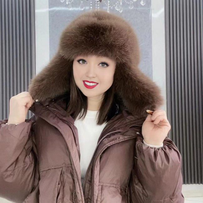 Women Winter Hat Gloves Thickened Fuzzy Faux Fur Ear Protection Windoroof Heat Retention Outdoor Skiing Skating Snowboarding Lei Feng Hat Women Winter Hat Gloves Thickened Fuzzy Faux Fur Ear Protection Windoroof Heat Retention Outdoor Skiing Skating Snowboarding Lei Feng Hat
