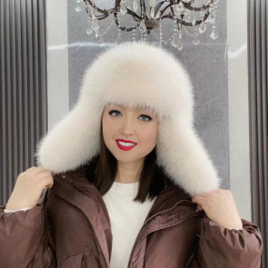 Women Winter Hat Gloves Thickened Fuzzy Faux Fur Ear Protection Windoroof Heat Retention Outdoor Skiing Skating Snowboarding Lei Feng Hat