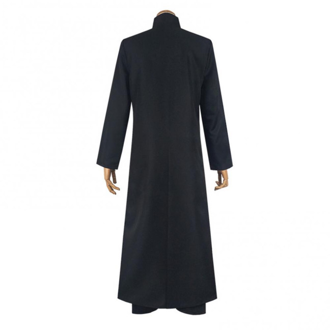 Men Performance Windbreaker Halloween Cosplay Stage Show Costume Stand Collar Vintage Style Double-layered Trench Coat Play Prop