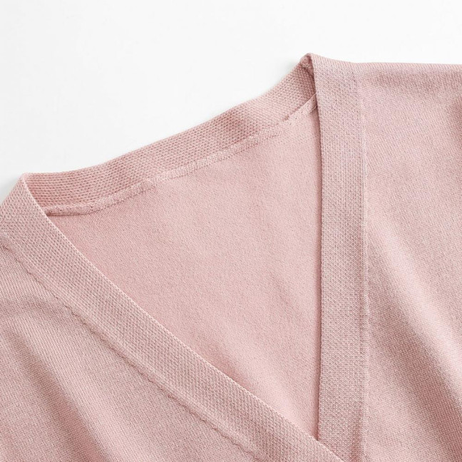 Women Knitted Cardigan Jacket Button Down V-Neck Long Sleeve Casual Sweater Solid Color Ribbed Trim Cardigan Outerwear