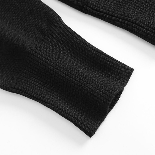 Women Knitted Cardigan Jacket Button Down V-Neck Long Sleeve Casual Sweater Solid Color Ribbed Trim Cardigan Outerwear