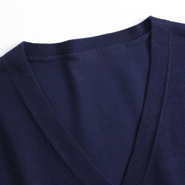 Women Knitted Cardigan Jacket Button Down V-Neck Long Sleeve Casual Sweater Solid Color Ribbed Trim Cardigan Outerwear