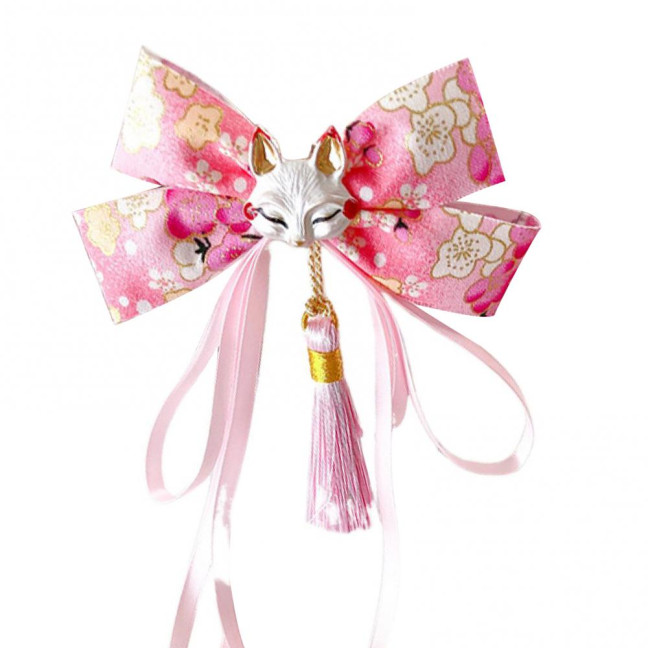 Red Bow Hairpin with Tassels Fox Decor Long Ribbon Chinese New Year Celebrations Style Cartoon Hair Accessory Red Bow Hairpin with Tassels Fox Decor Long Ribbon Chinese New Year Celebrations Style Cartoon Hair Accessory