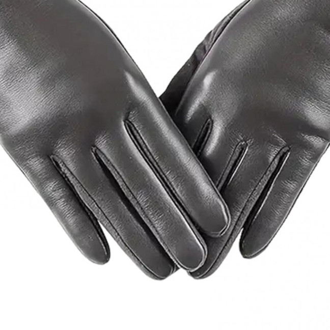 1 Pair Winter Cycling Gloves Cold-proof Plush-lined Touch Screen Windproof Faux Leather Solid Color Anti-slip Cold Weather Gloves for Outdoor Activities Mountaineering Skiing 