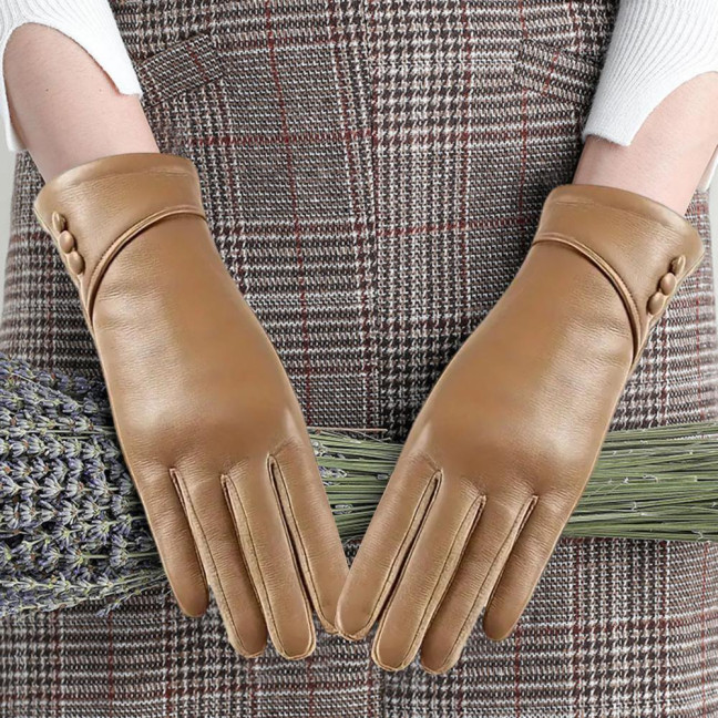 1 Pair Winter Cycling Gloves Cold-proof Plush-lined Touch Screen Windproof Faux Leather Solid Color Anti-slip Cold Weather Gloves for Outdoor Activities Mountaineering Skiing 