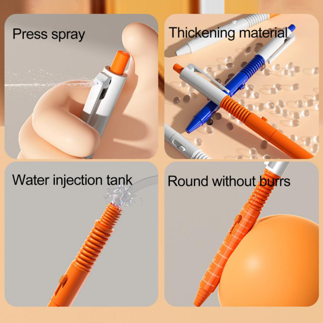 2 in 1 Water Spray Pen Back to School Gift Stress Relief Kids Toy Pen Funny Prank Retractable Pen with Water Spray Function 2 in 1 Water Spray Pen Back to School Gift Stress Relief Kids Toy Pen Funny Prank Retractable Pen with Water Spray Function