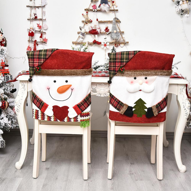 Christmas Chair Cover Cartoon Santa Claus/Snowman/Reindeer Chair Slipcover Holiday Stool Seat Cover for Dining Room Decoration Christmas Chair Cover Cartoon Santa Claus/Snowman/Reindeer Chair Slipcover Holiday Stool Seat Cover for Dining Room Decoration