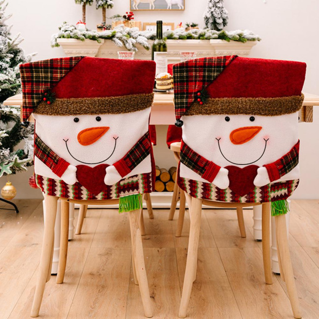 Christmas Chair Cover Cartoon Santa Claus/Snowman/Reindeer Chair Slipcover Holiday Stool Seat Cover for Dining Room Decoration Christmas Chair Cover Cartoon Santa Claus/Snowman/Reindeer Chair Slipcover Holiday Stool Seat Cover for Dining Room Decoration