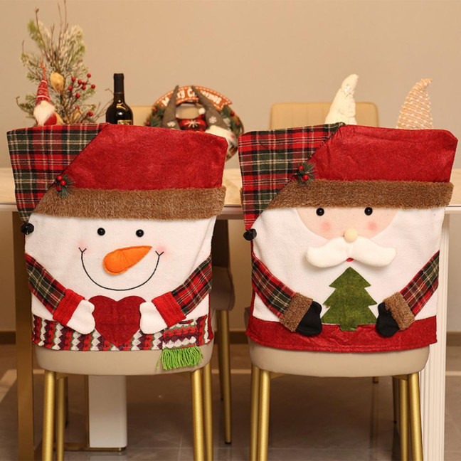 Christmas Chair Cover Cartoon Santa Claus/Snowman/Reindeer Chair Slipcover Holiday Stool Seat Cover for Dining Room Decoration Christmas Chair Cover Cartoon Santa Claus/Snowman/Reindeer Chair Slipcover Holiday Stool Seat Cover for Dining Room Decoration