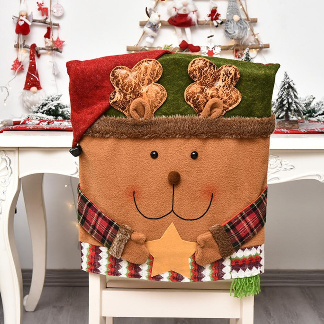 Christmas Chair Cover Cartoon Santa Claus/Snowman/Reindeer Chair Slipcover Holiday Stool Seat Cover for Dining Room Decoration Christmas Chair Cover Cartoon Santa Claus/Snowman/Reindeer Chair Slipcover Holiday Stool Seat Cover for Dining Room Decoration