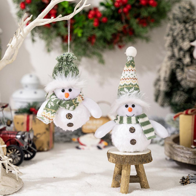 Snowman Christmas Ornament Lighted Plush Snowman Doll Battery Operated Night Light Snowman Figurine for Xmas Gifts Tabletop Decor