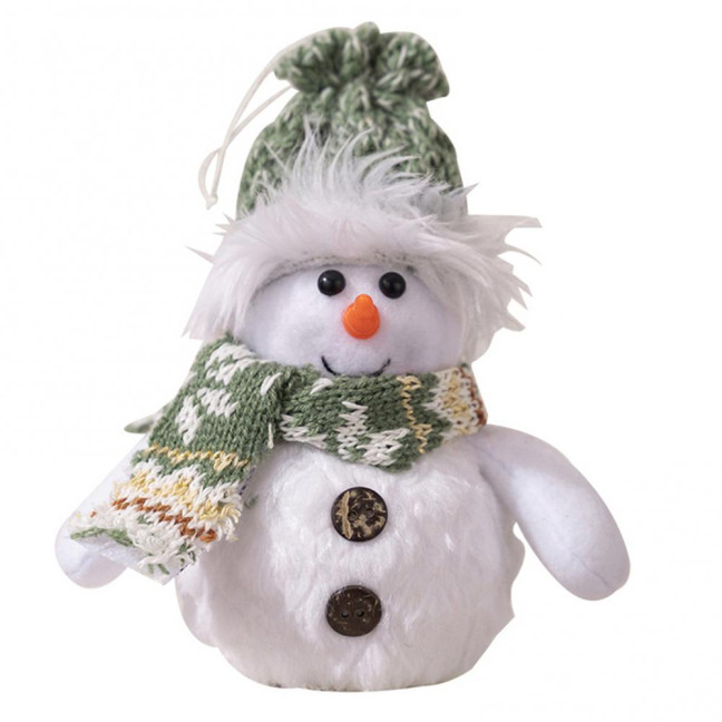 Snowman Christmas Ornament Lighted Plush Snowman Doll Battery Operated Night Light Snowman Figurine for Xmas Gifts Tabletop Decor