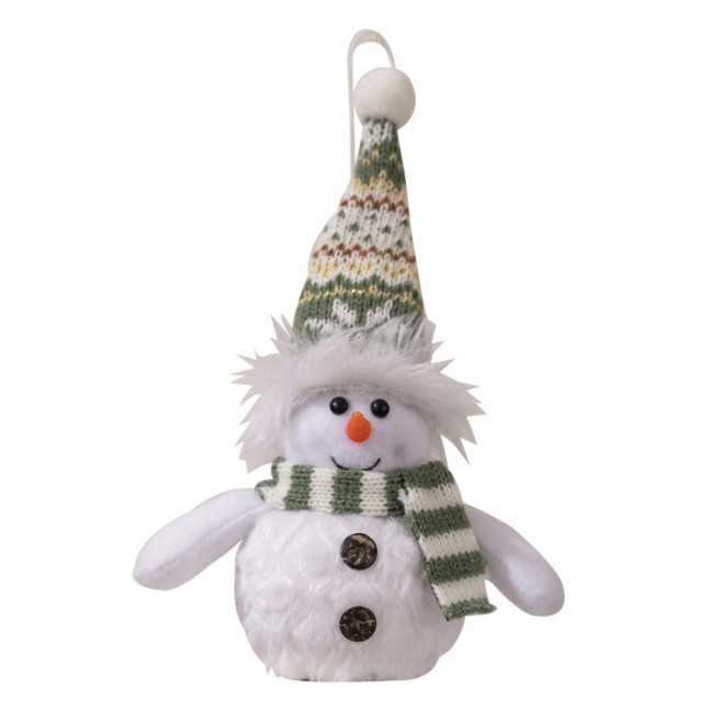 Snowman Christmas Ornament Lighted Plush Snowman Doll Battery Operated Night Light Snowman Figurine for Xmas Gifts Tabletop Decor