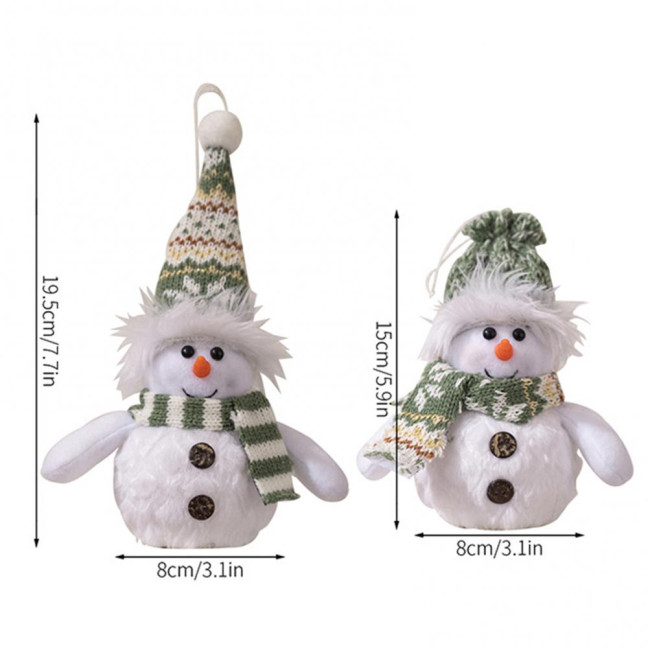 Snowman Christmas Ornament Lighted Plush Snowman Doll Battery Operated Night Light Snowman Figurine for Xmas Gifts Tabletop Decor