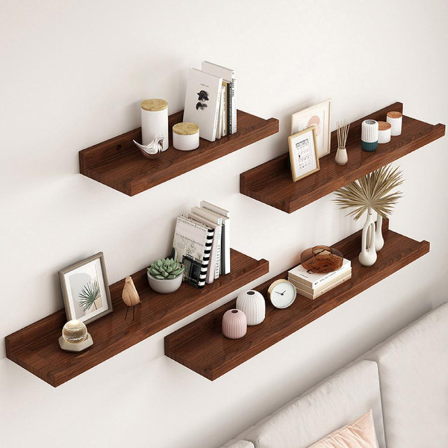 Modern Wall Mounted Storage Rack Strong Load-bearing Simple Installation Bathroom Floating Shelves Display Organizer