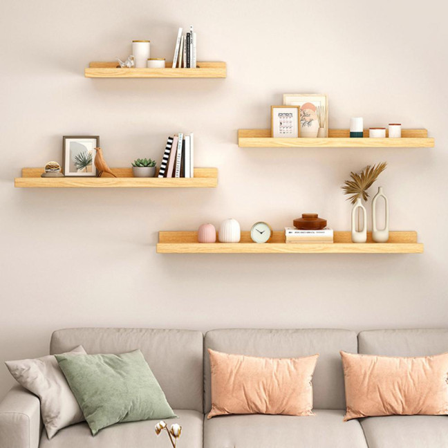 Modern Wall Mounted Storage Rack Strong Load-bearing Simple Installation Bathroom Floating Shelves Display Organizer