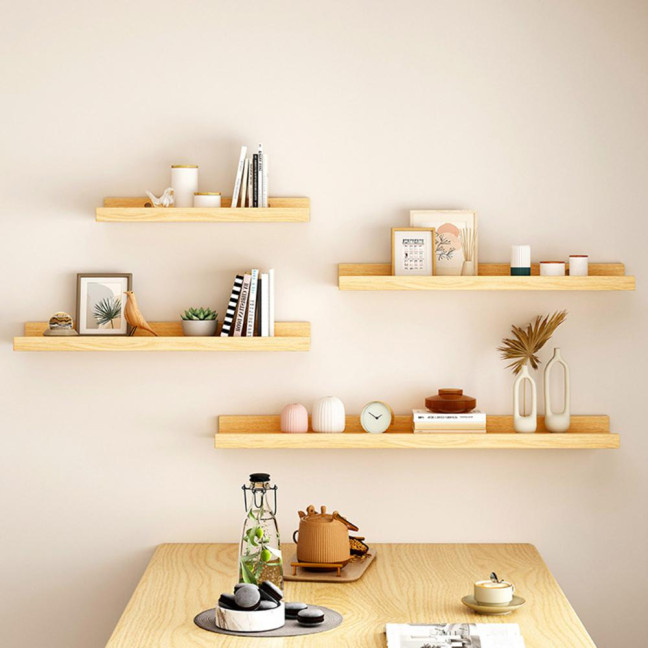 Modern Wall Mounted Storage Rack Strong Load-bearing Simple Installation Bathroom Floating Shelves Display Organizer