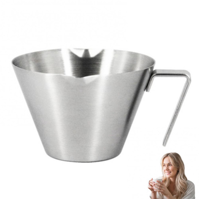Espresso Measuring Cup Dual Scale Stainless Steel Coffee Cup with V-Shaped Spout 100ml Espresso Shots Cup with Handle Bean Weighing Tool for Barista Cocktails Espresso Measuring Cup Dual Scale Stainless Steel Coffee Cup with V-Shaped Spout 100ml Espresso Shots Cup with Handle Bean Weighing Tool for Barista Cocktails