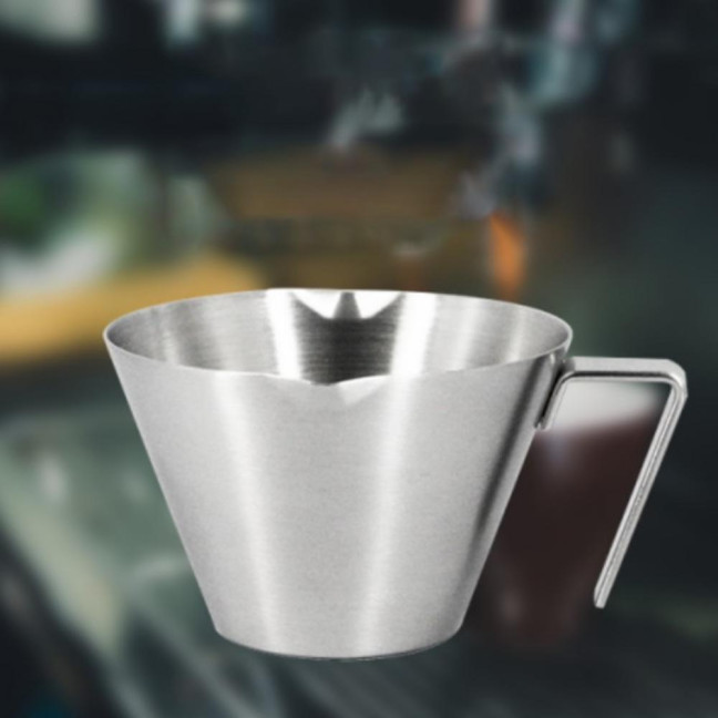 Espresso Measuring Cup Dual Scale Stainless Steel Coffee Cup with V-Shaped Spout 100ml Espresso Shots Cup with Handle Bean Weighing Tool for Barista Cocktails Espresso Measuring Cup Dual Scale Stainless Steel Coffee Cup with V-Shaped Spout 100ml Espresso Shots Cup with Handle Bean Weighing Tool for Barista Cocktails