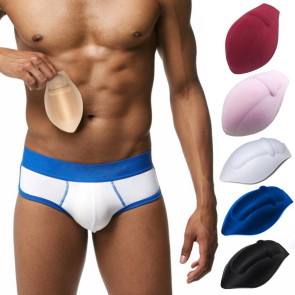 Men Underwear Push Up Cup Pad Fuller Look Underwear Pouch Bulge Enlargement Sponge Pad for Swim Trunks Daily Wear Sport Men Boxers Bulge Enhancement Sponge