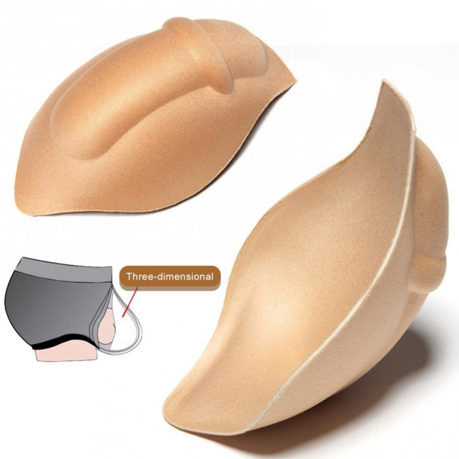 Men Underwear Push Up Cup Pad Fuller Look Underwear Pouch Bulge Enlargement Sponge Pad for Swim Trunks Daily Wear Sport Men Boxers Bulge Enhancement Sponge
