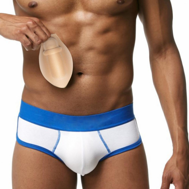 Men Underwear Push Up Cup Pad Fuller Look Underwear Pouch Bulge Enlargement Sponge Pad for Swim Trunks Daily Wear Sport Men Boxers Bulge Enhancement Sponge