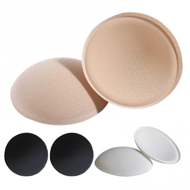 1 Pair Round Sponge Push Up Bra Pads for Women Latex Feel Invisible Insert Swimsuit Bikini Breast Enhancers Chest Cup Pads Accessories for Daily Wear Yoga Parties