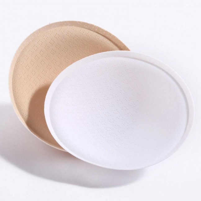 1 Pair Round Sponge Push Up Bra Pads for Women Latex Feel Invisible Insert Swimsuit Bikini Breast Enhancers Chest Cup Pads Accessories for Daily Wear Yoga Parties
