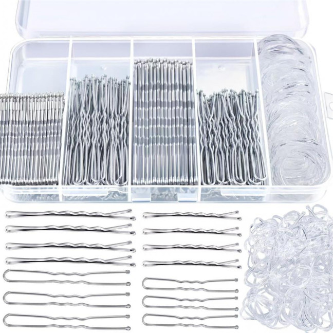 Hair Pins Kit Buns Brown U Shape Pins Hair Ties Set Easy Storage Metal Clips Hairpin Storage Box Weddings Parties Daily Wear Hair Pins Kit Buns Brown U Shape Pins Hair Ties Set Easy Storage Metal Clips Hairpin Storage Box Weddings Parties Daily Wear