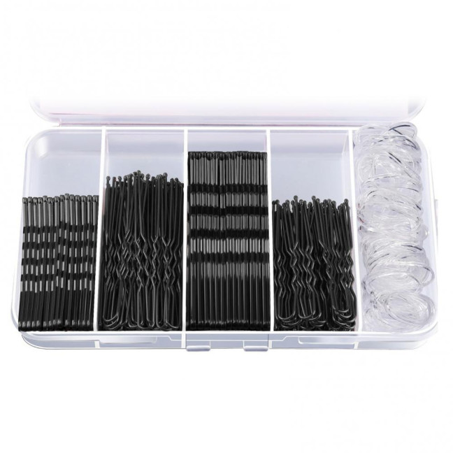 Hair Pins Kit Buns Brown U Shape Pins Hair Ties Set Easy Storage Metal Clips Hairpin Storage Box Weddings Parties Daily Wear Hair Pins Kit Buns Brown U Shape Pins Hair Ties Set Easy Storage Metal Clips Hairpin Storage Box Weddings Parties Daily Wear