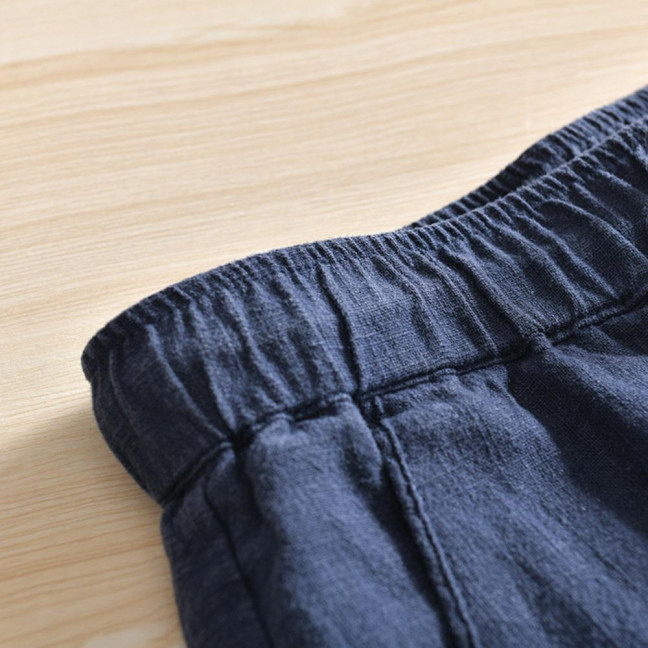 Men Pants with Side Pockets Drawstring Elastic Waist Straight Loose Pure Color Daily Sport Trousers for Vacation Travel Work School