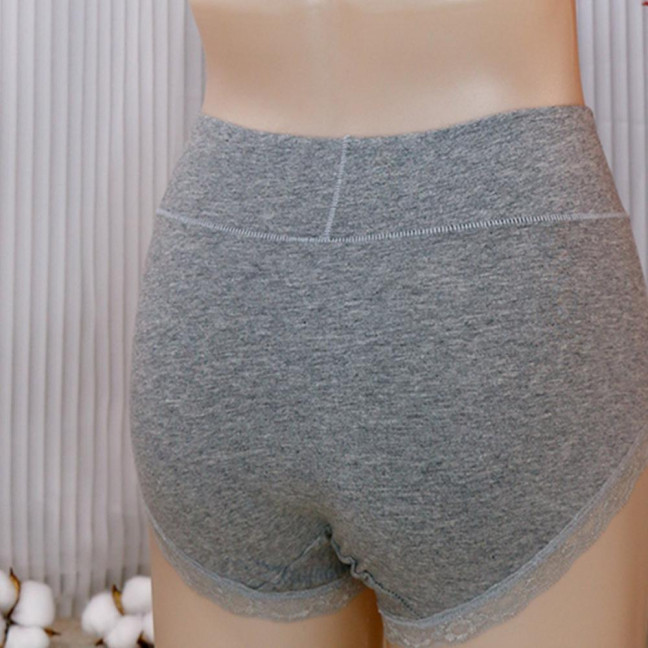 Lady Underpants High Waist Plus Slze Lace Trim Butt-covered Tummy Control Solid Color Elastic Cotton Panties Seamless Comfort Daily Sport Briefs Lady Underpants High Waist Plus Slze Lace Trim Butt-covered Tummy Control Solid Color Elastic Cotton Panties Seamless Comfort Daily Sport Briefs