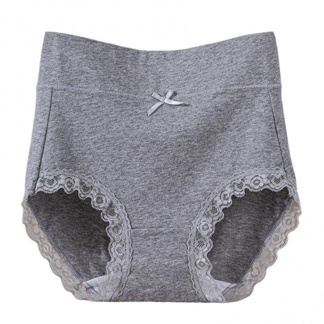 Lady Underpants High Waist Plus Slze Lace Trim Butt-covered Tummy Control Solid Color Elastic Cotton Panties Seamless Comfort Daily Sport Briefs Lady Underpants High Waist Plus Slze Lace Trim Butt-covered Tummy Control Solid Color Elastic Cotton Panties Seamless Comfort Daily Sport Briefs