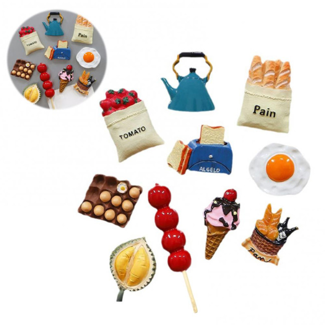 3D Simulated Food Fridge Magnet Cartoon Fried Egg Durian Ice Cream Cone Tomato Bread Maker Coffee Mug Refrigerator Magnet Home Office Kitchen Decoration 3D Simulated Food Fridge Magnet Cartoon Fried Egg Durian Ice Cream Cone Tomato Bread Maker Coffee Mug Refrigerator Magnet Home Office Kitchen Decoration